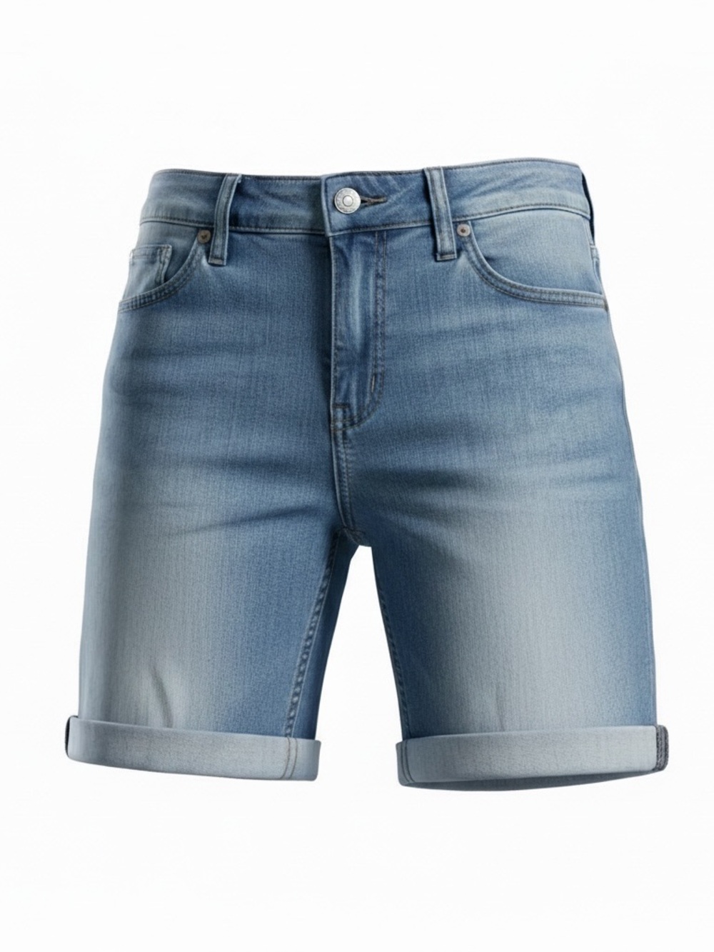 Judy Blue Medium Wash Rolled Hem Denim Shorts